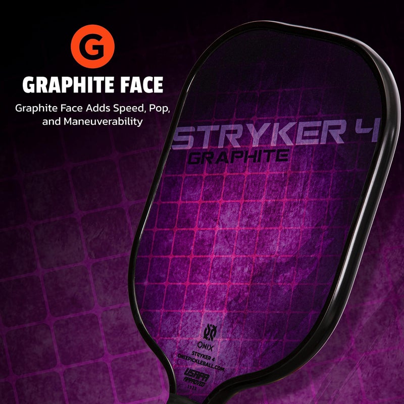 Onix Graphite Stryker Pickleball Paddle Features Oversized, Nomex, Paper Honeycomb Core, and Graphite Face - Image 4